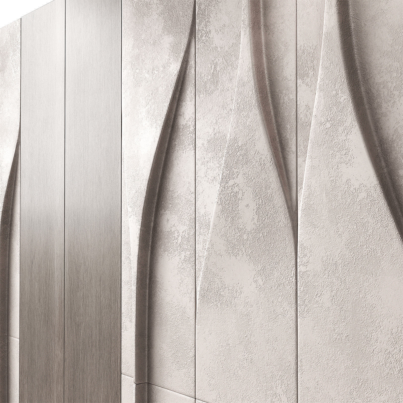 Wall decorative composition Modern panelling 2 3D model_5