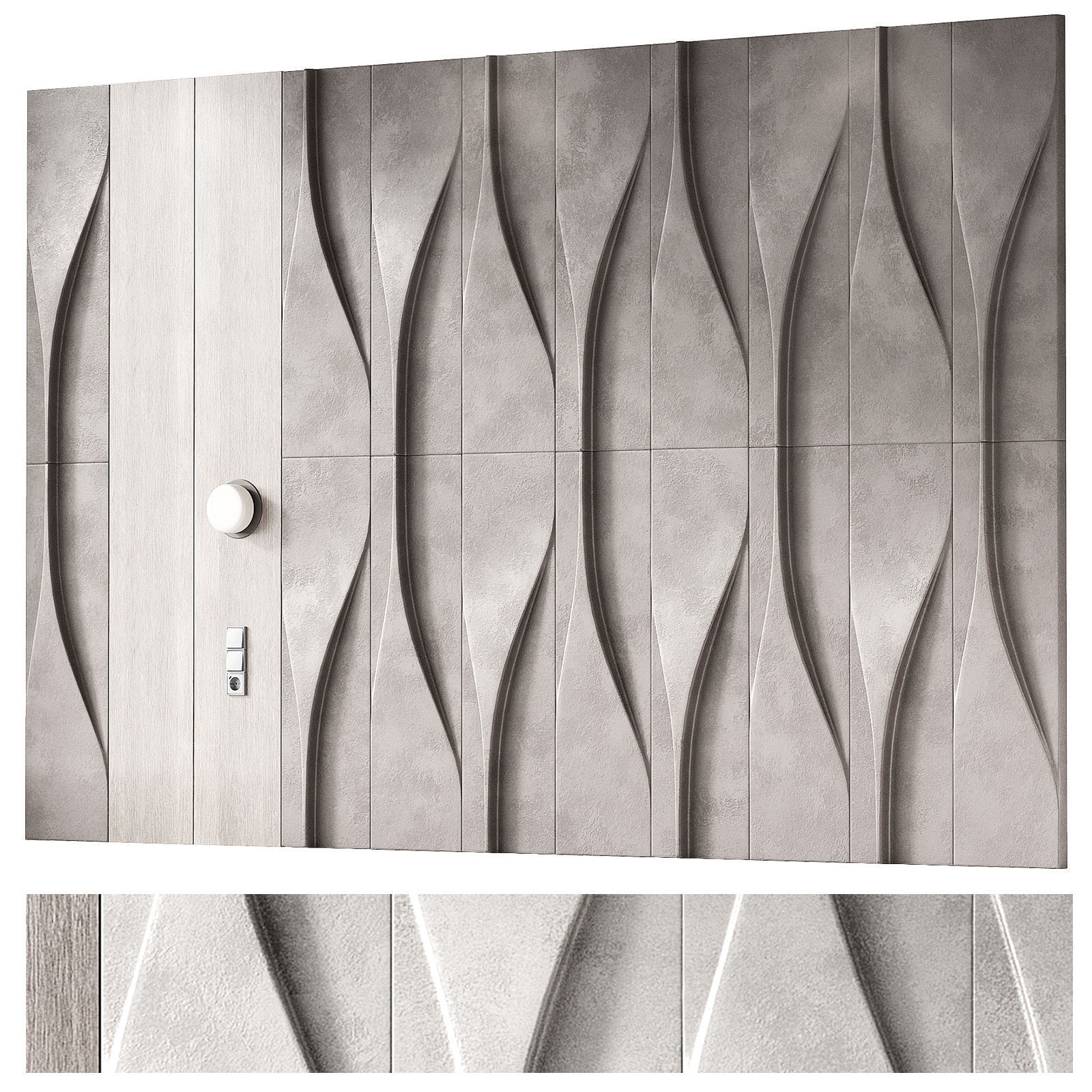Wall decorative composition Modern panelling 3D model_5