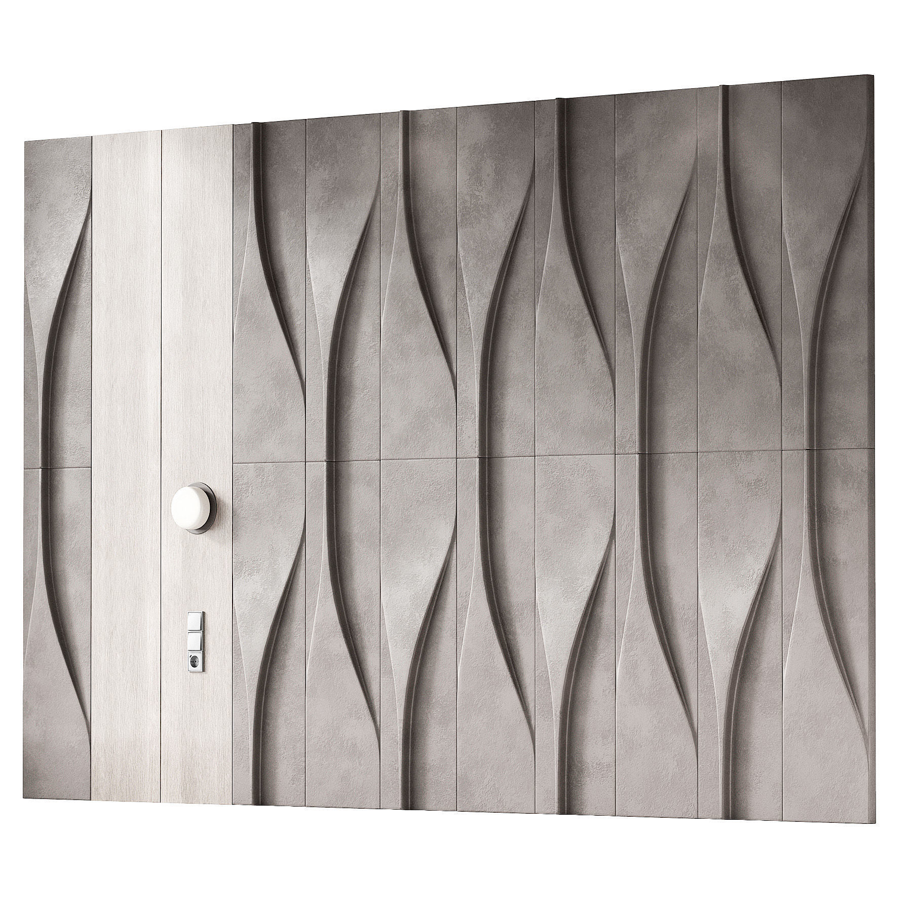 Wall decorative composition Modern panelling 3D model_1