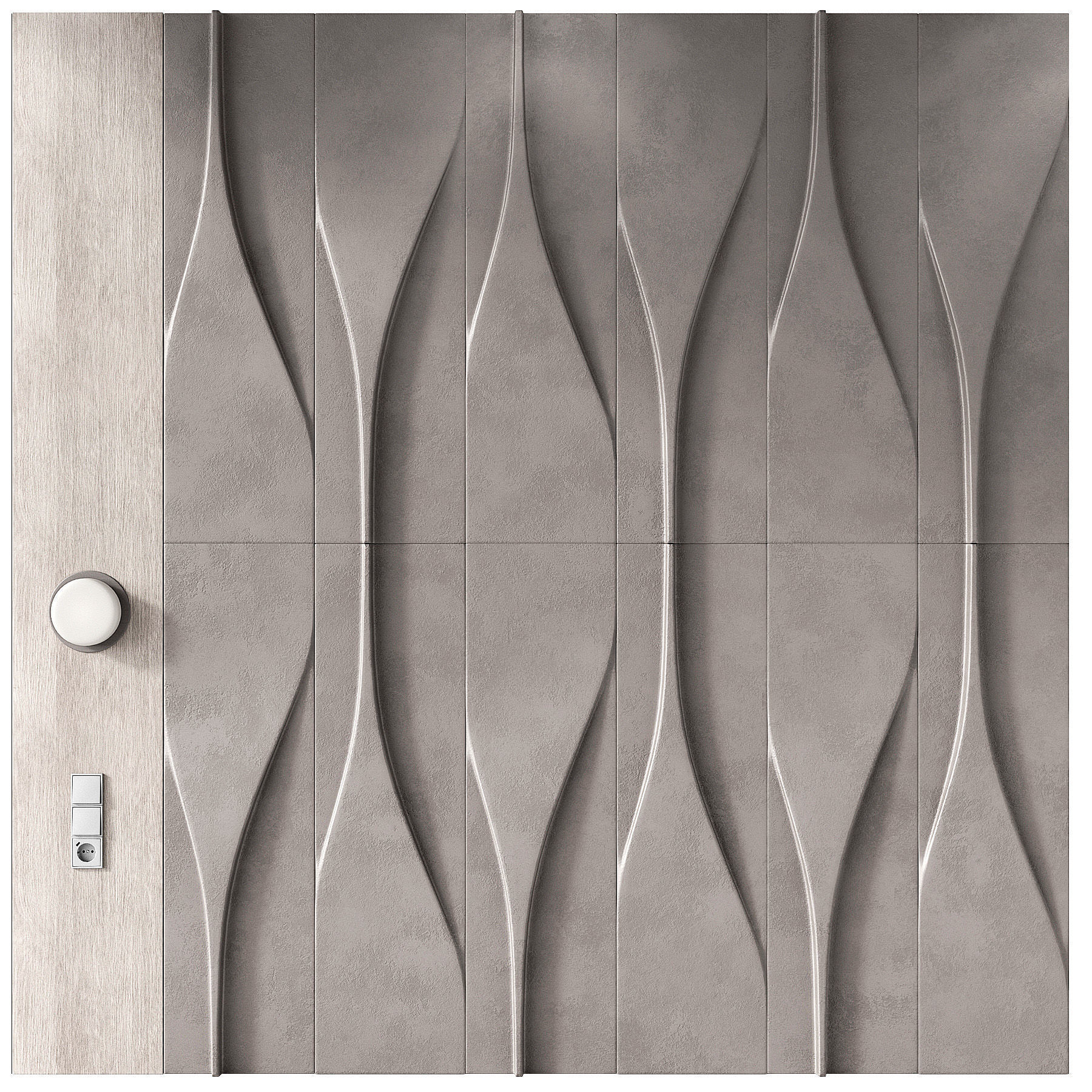 Wall decorative composition Modern panelling 3D model_3