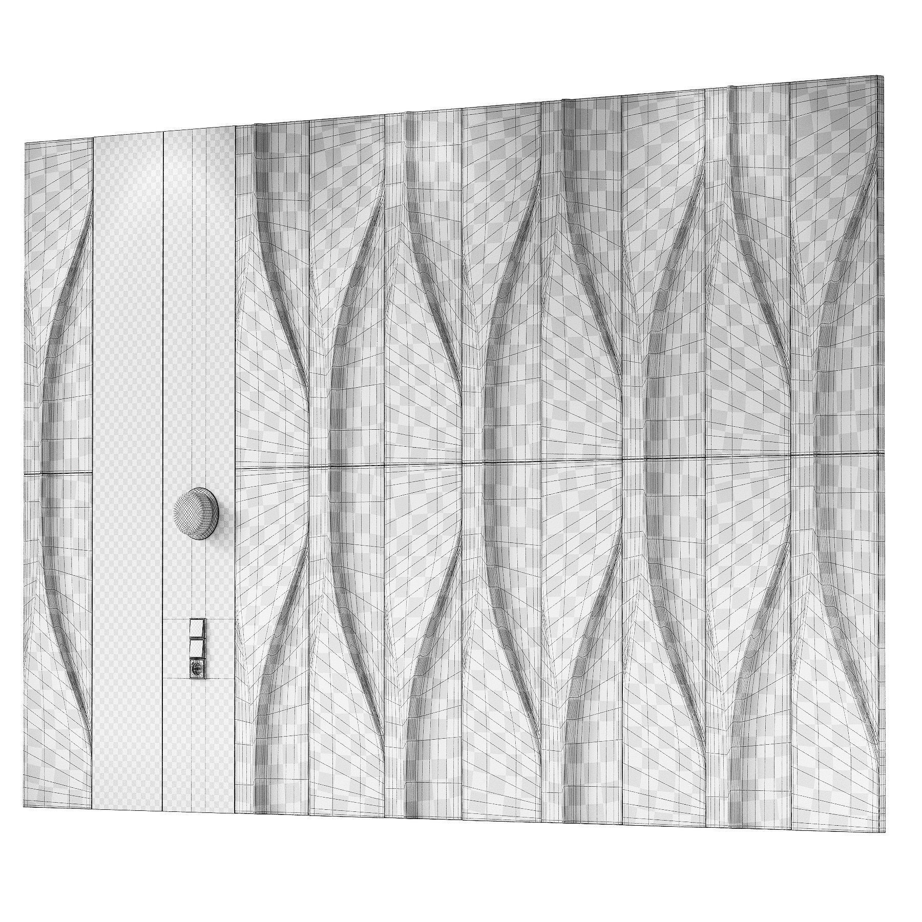 Wall decorative composition Modern panelling 3D model_6