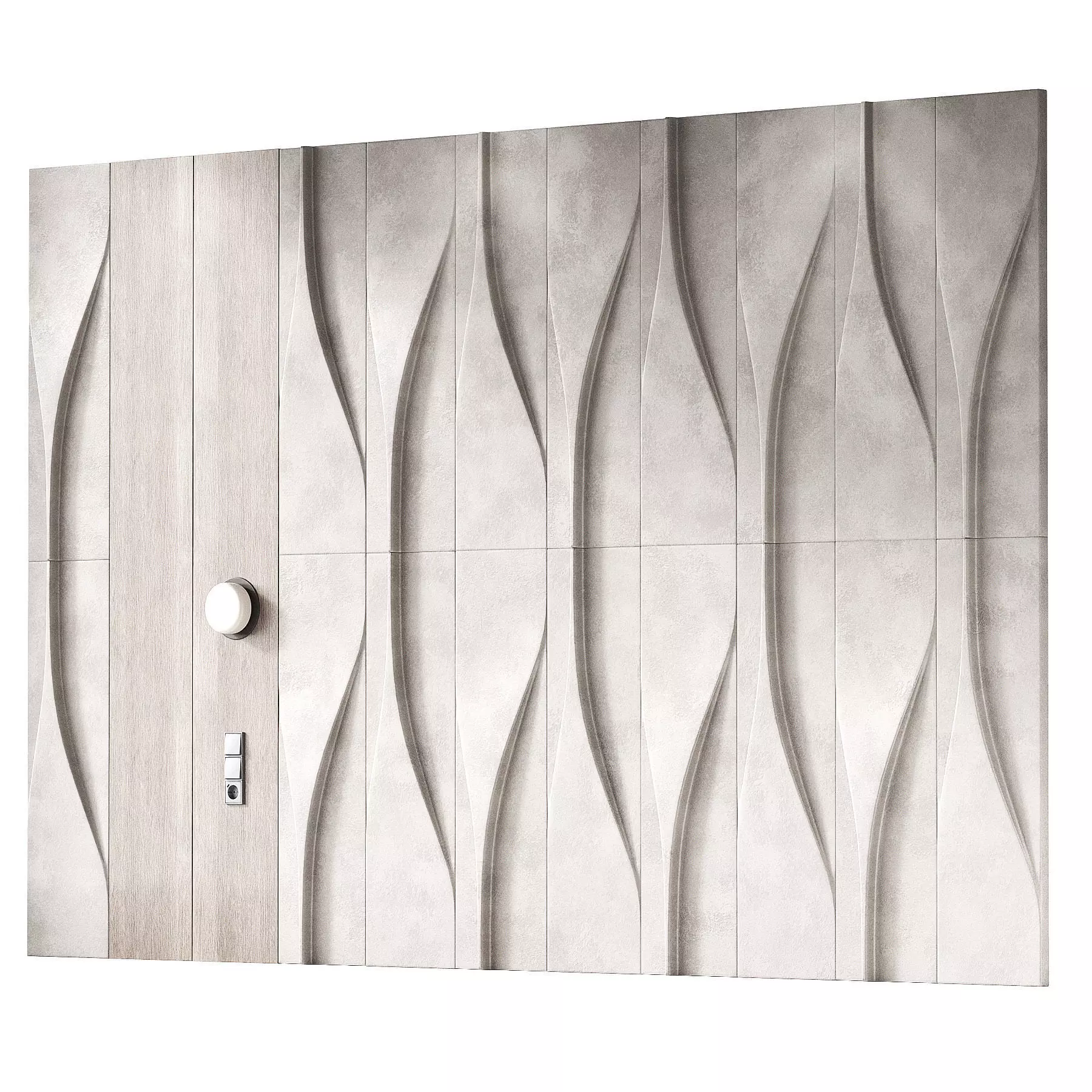 Wall decorative composition Modern panelling 3D model_0