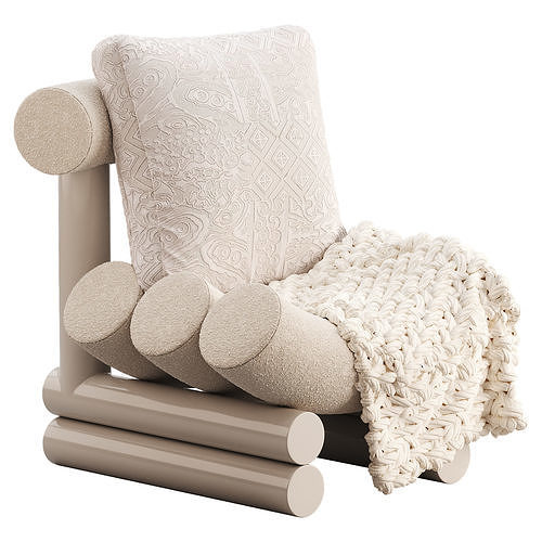 PUFF CHIPS ARMCHAIR Low-poly 3D model
