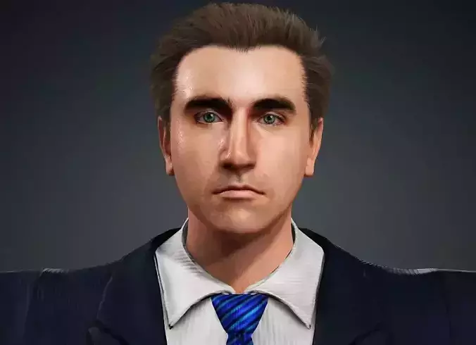 OFFICE DRESS MAN CHARACTER RIGED Low-poly 3D model