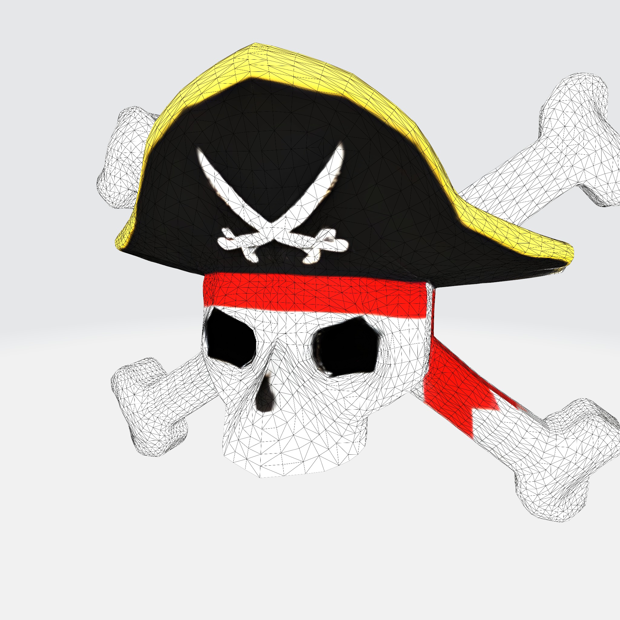 Pirate skull with crossbones 3D model_11