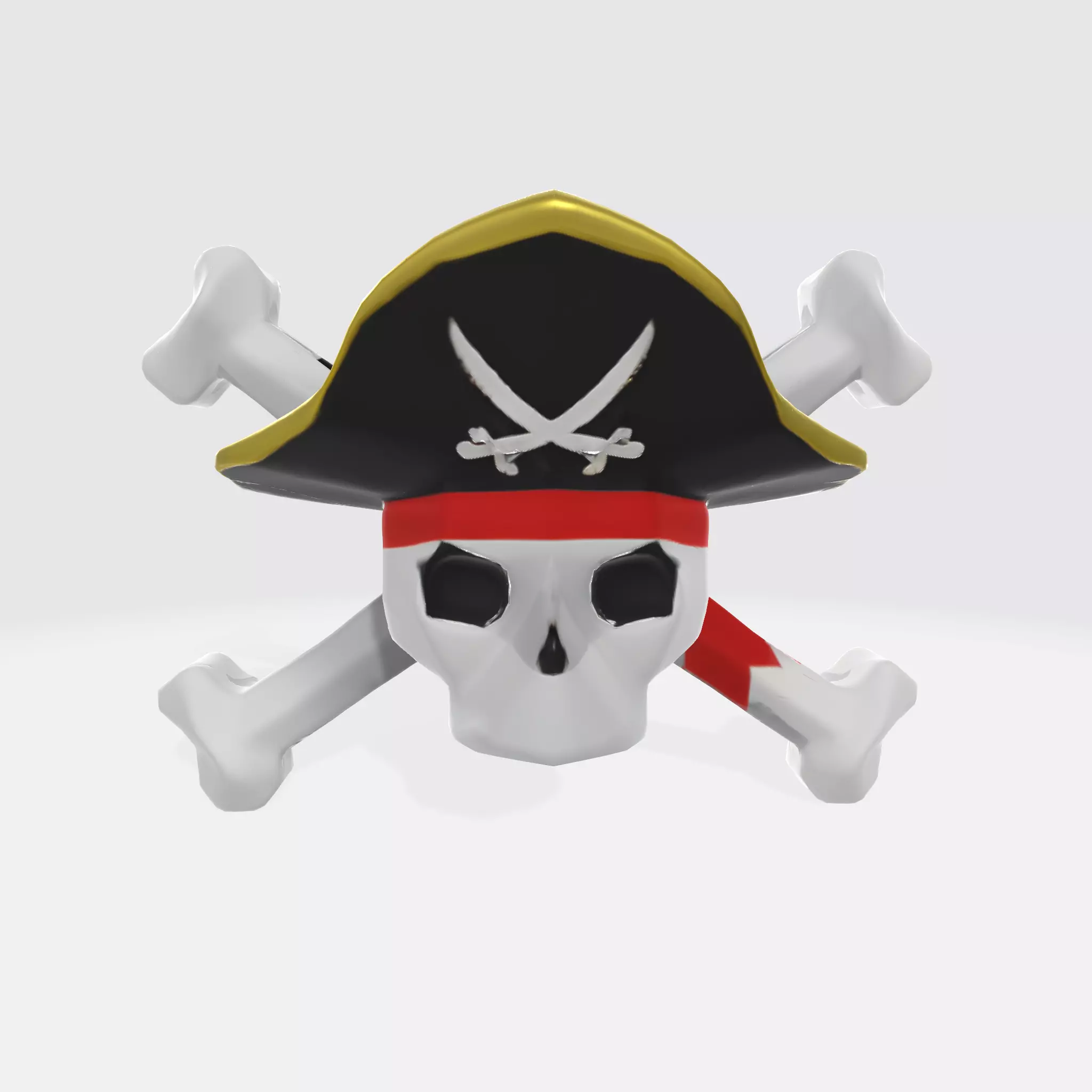Pirate skull with crossbones 3D model_0