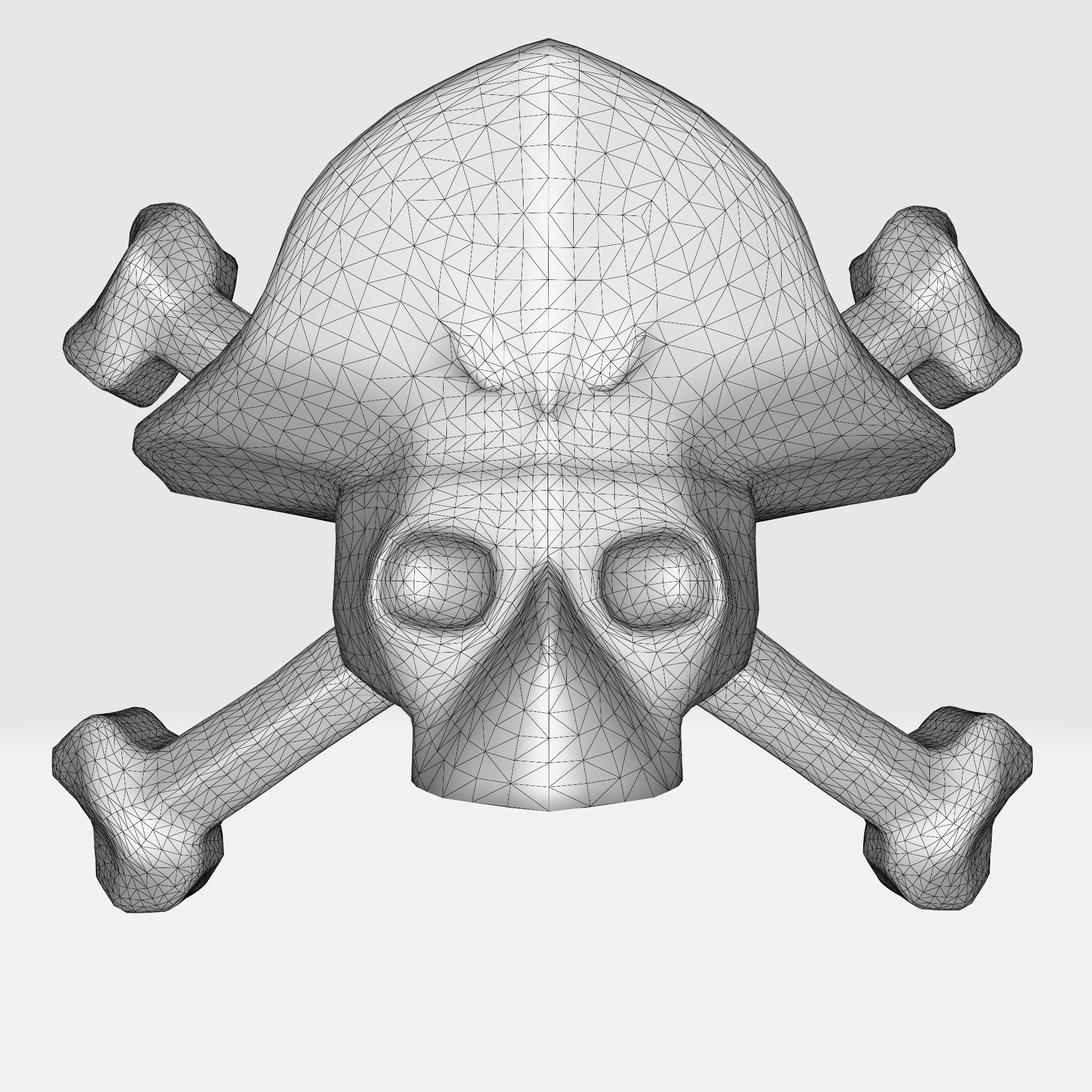 Pirate skull with crossbones 3D model_4