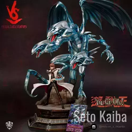 Kaiba and Blue Eyes White Dragon 3D print model