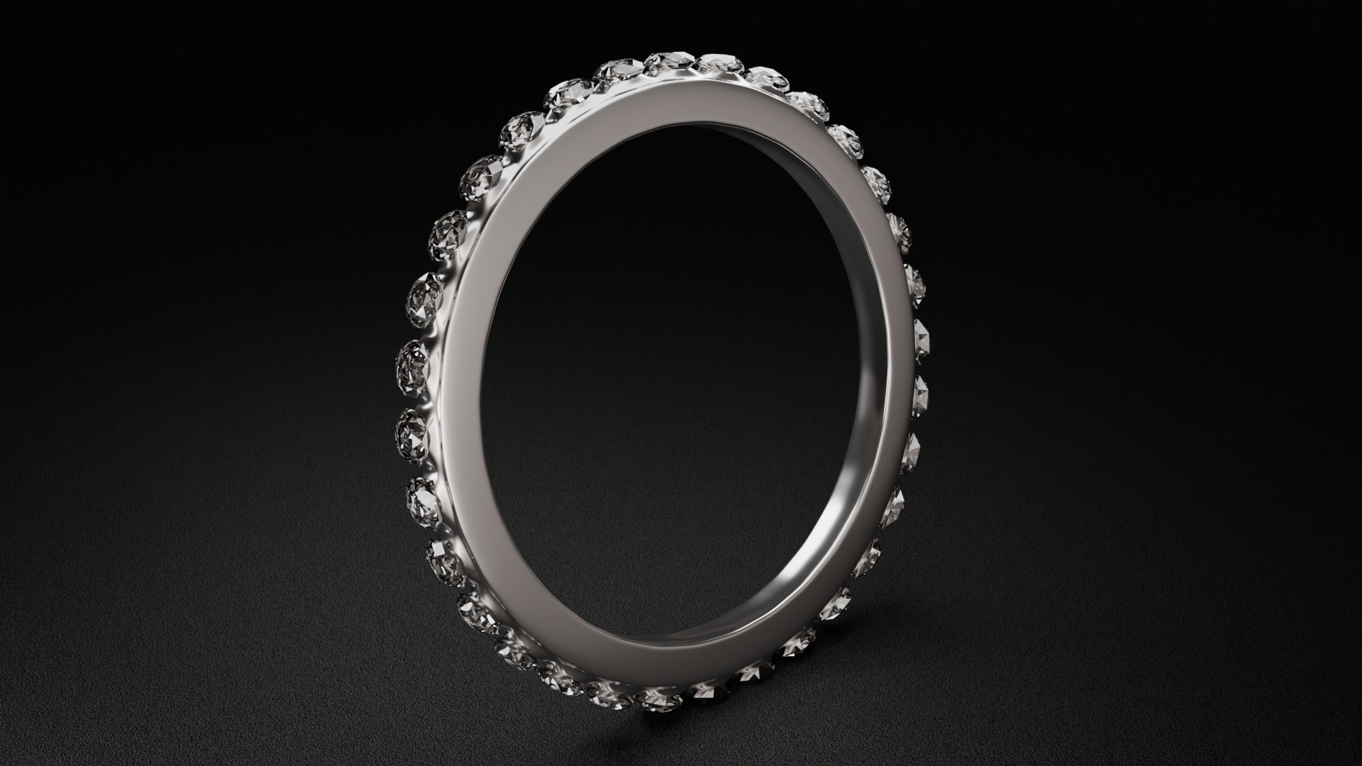 Platinum and Golden Diamond Ring 3D model_4