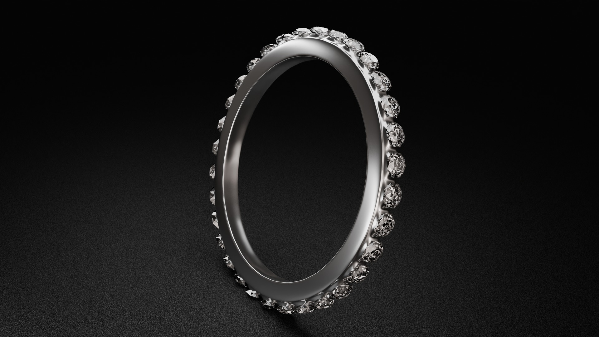 Platinum and Golden Diamond Ring 3D model_5
