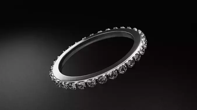 Platinum and Golden Diamond Ring 3D model