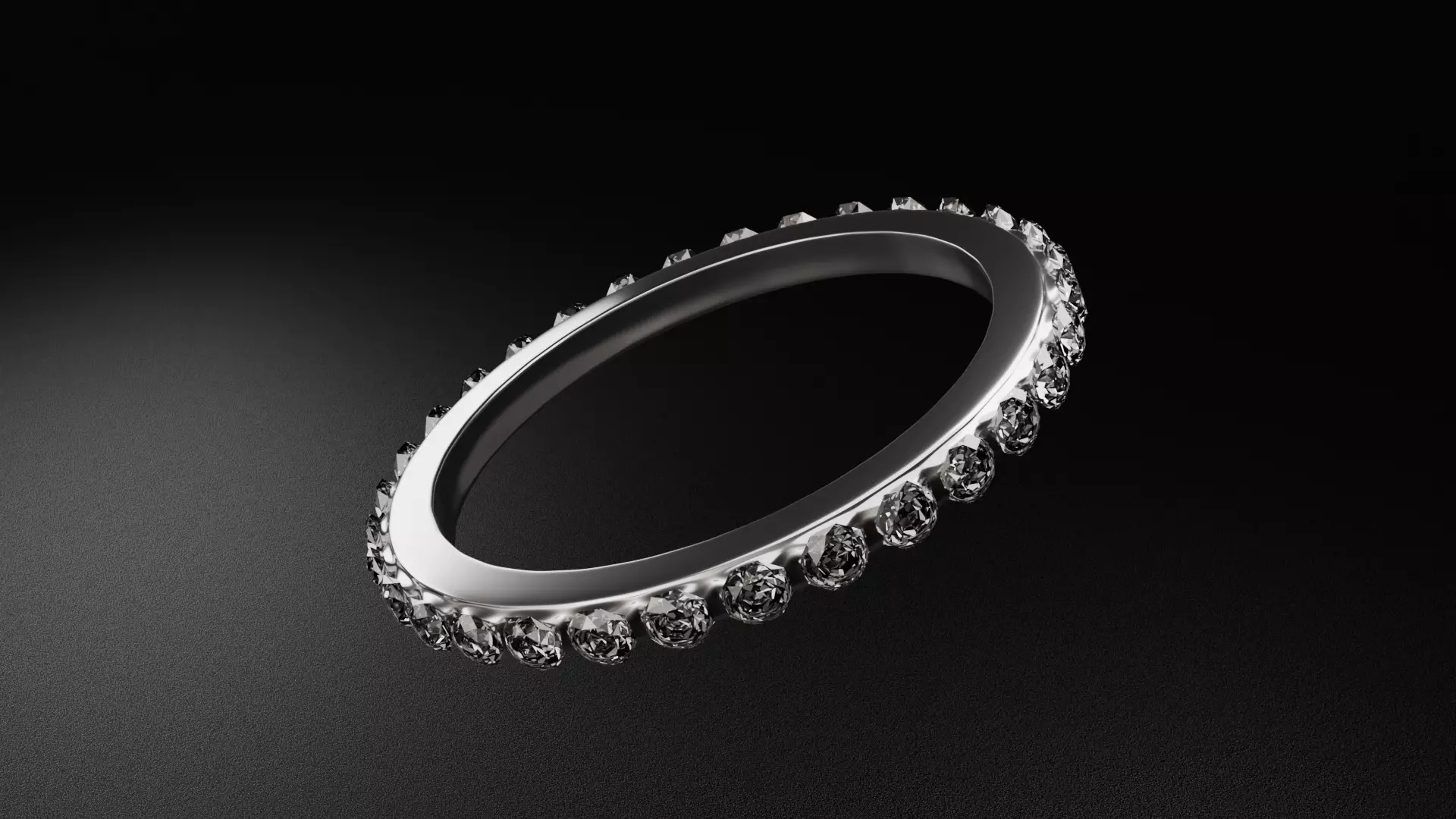 Platinum and Golden Diamond Ring 3D model_0