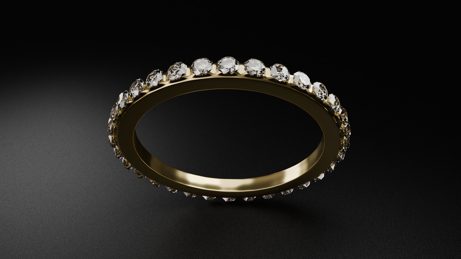 Platinum and Golden Diamond Ring 3D model_13