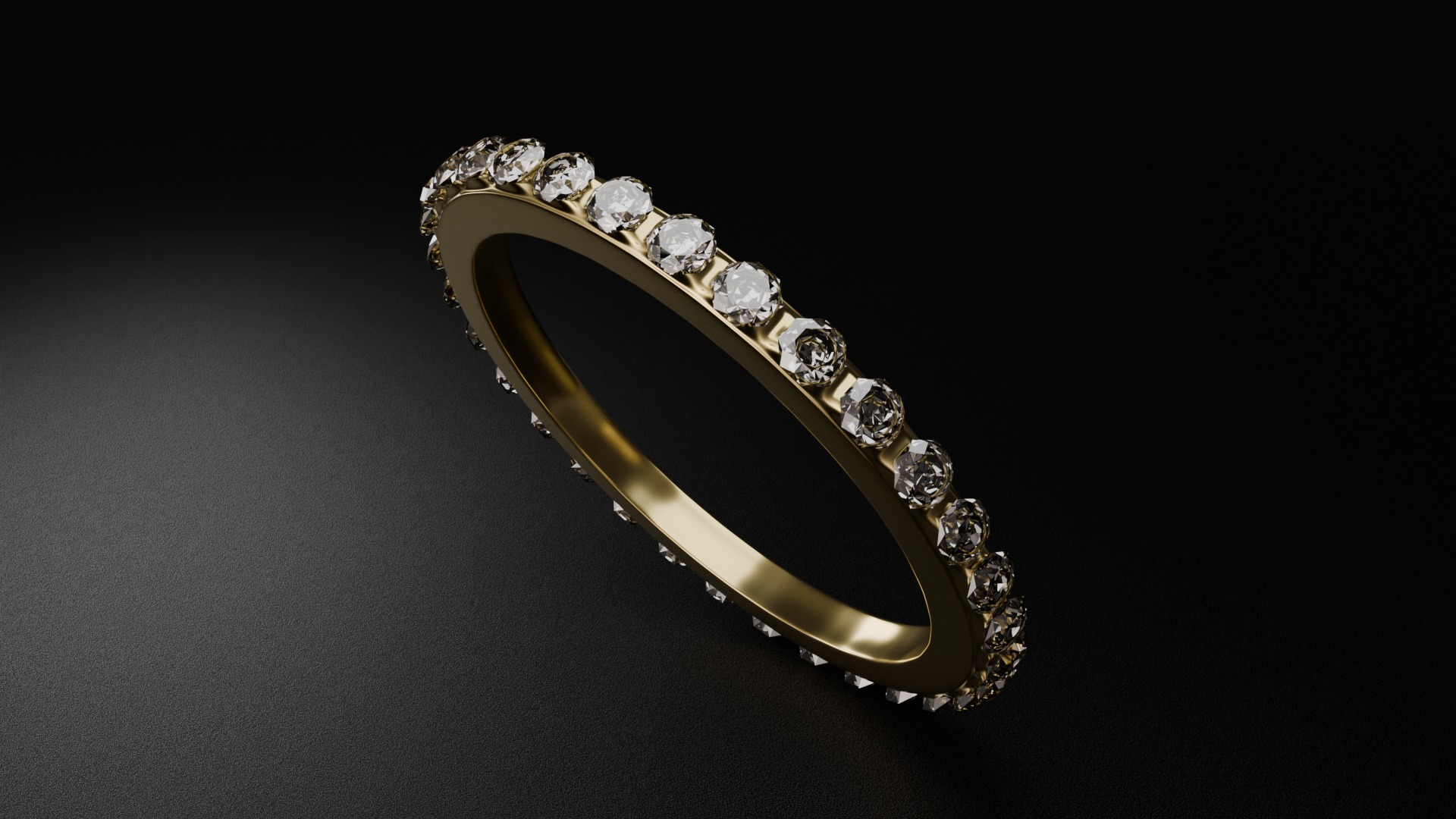 Platinum and Golden Diamond Ring 3D model_12