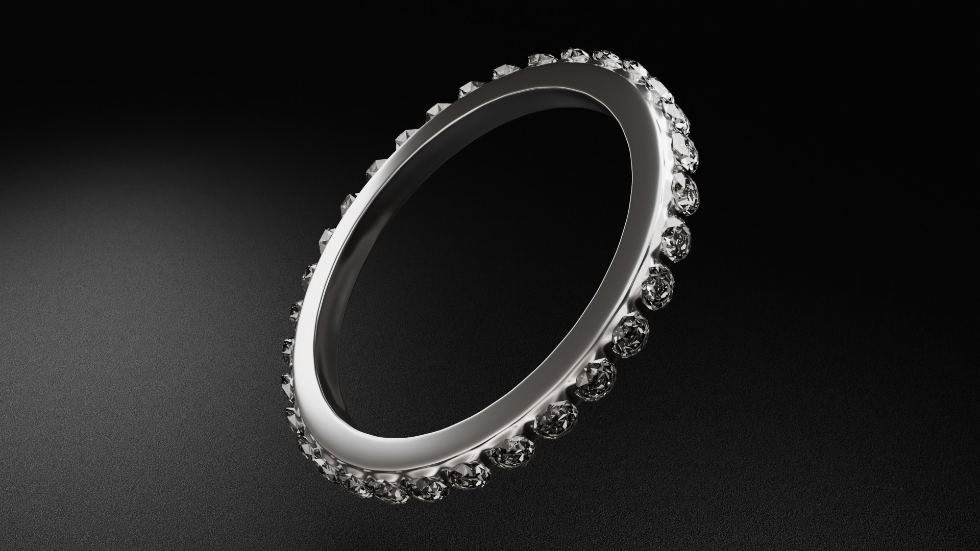 Platinum and Golden Diamond Ring 3D model_2