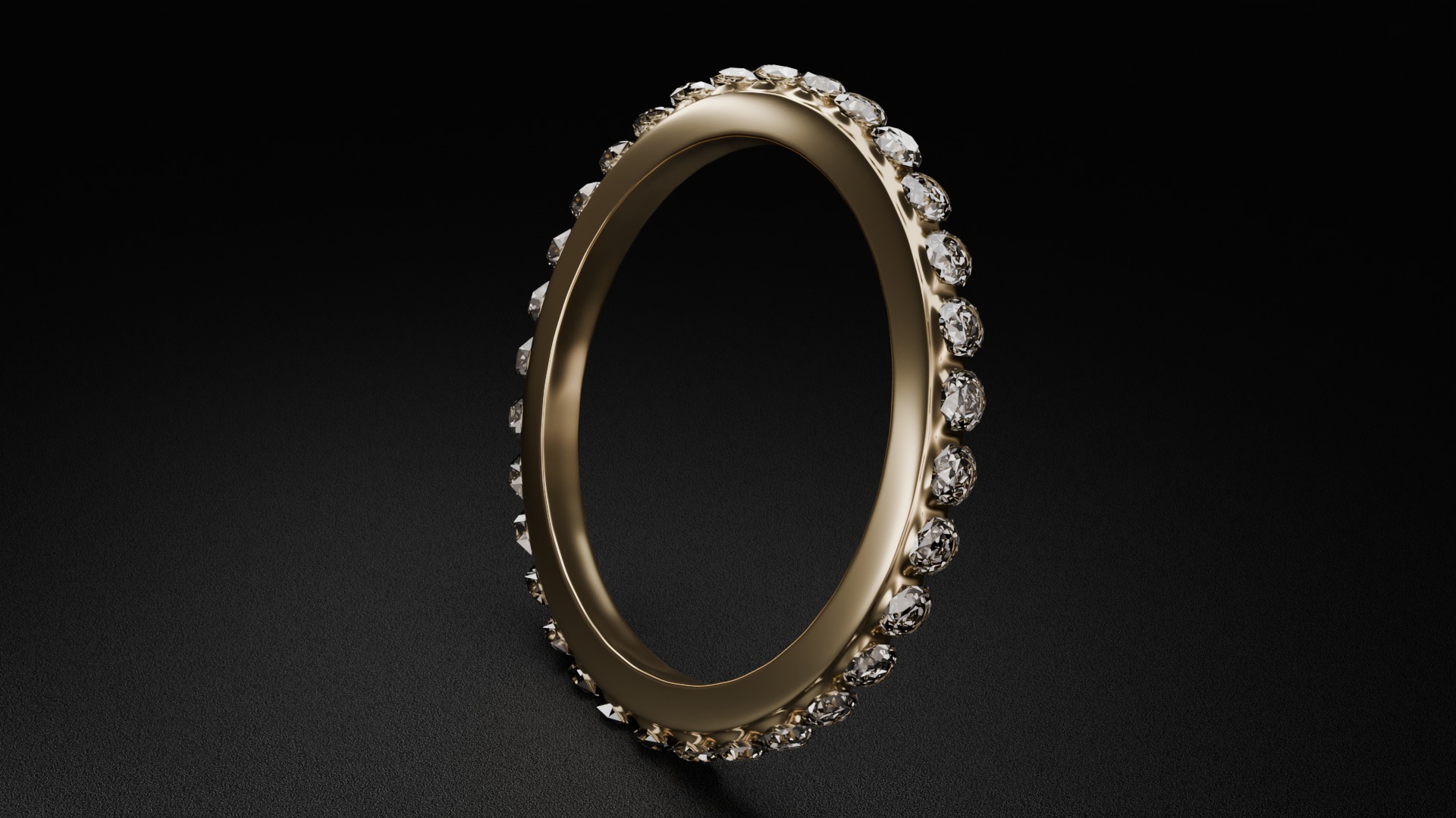 Platinum and Golden Diamond Ring 3D model_6