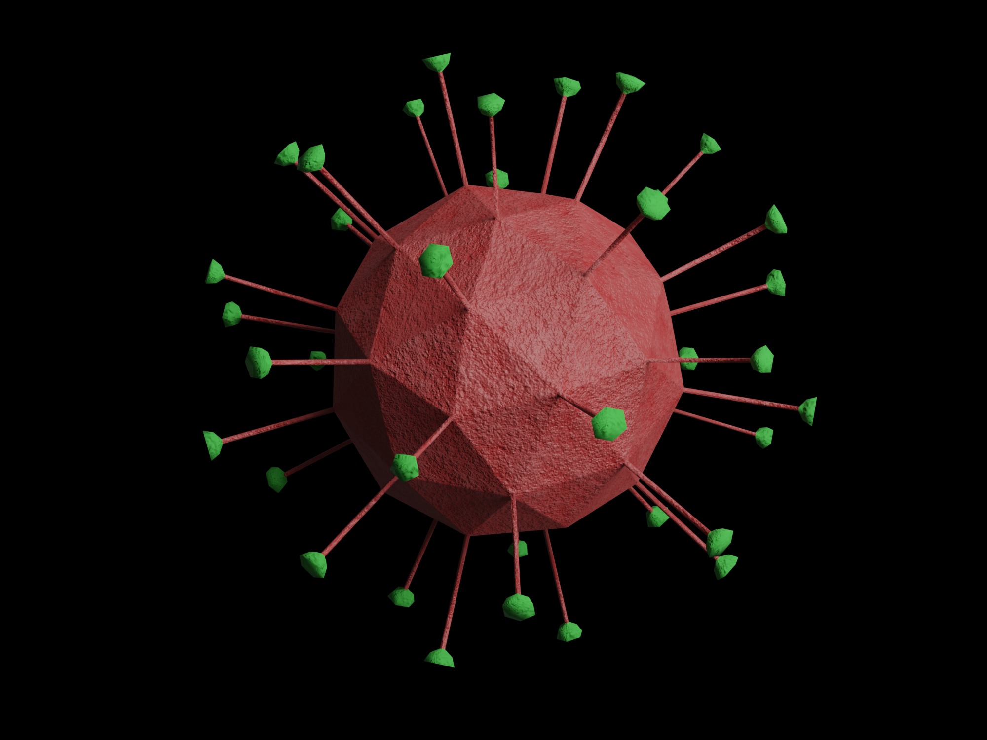 Collection of viruses and cells Low-poly 3D model_11