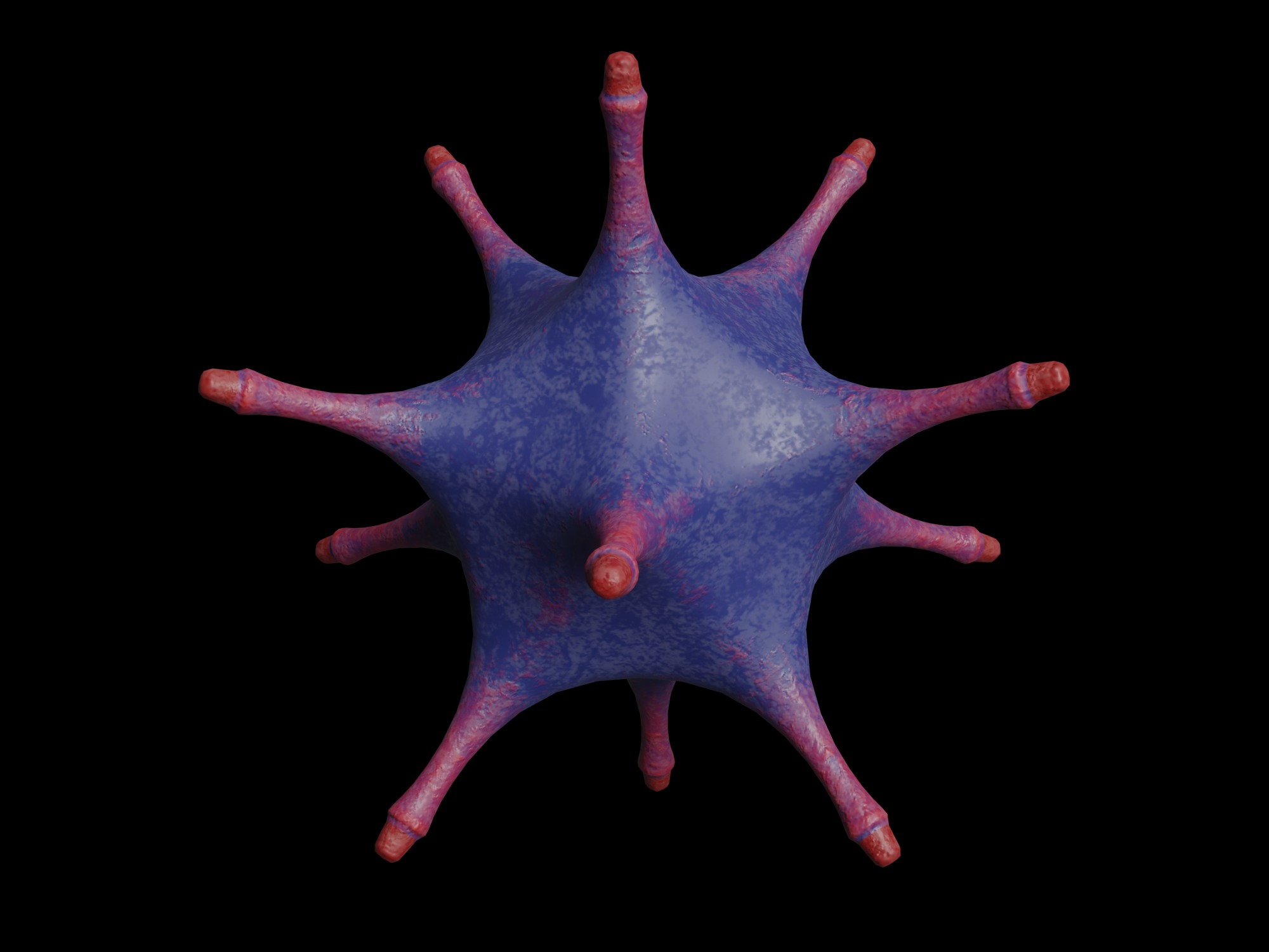 Collection of viruses and cells Low-poly 3D model_9