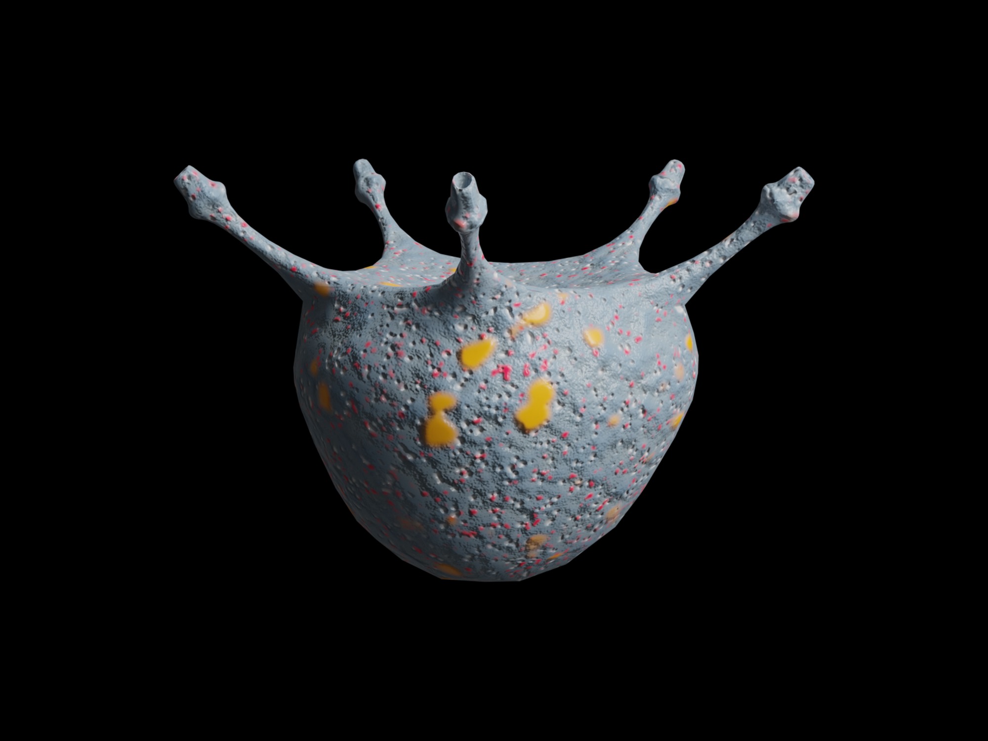 Collection of viruses and cells Low-poly 3D model_2