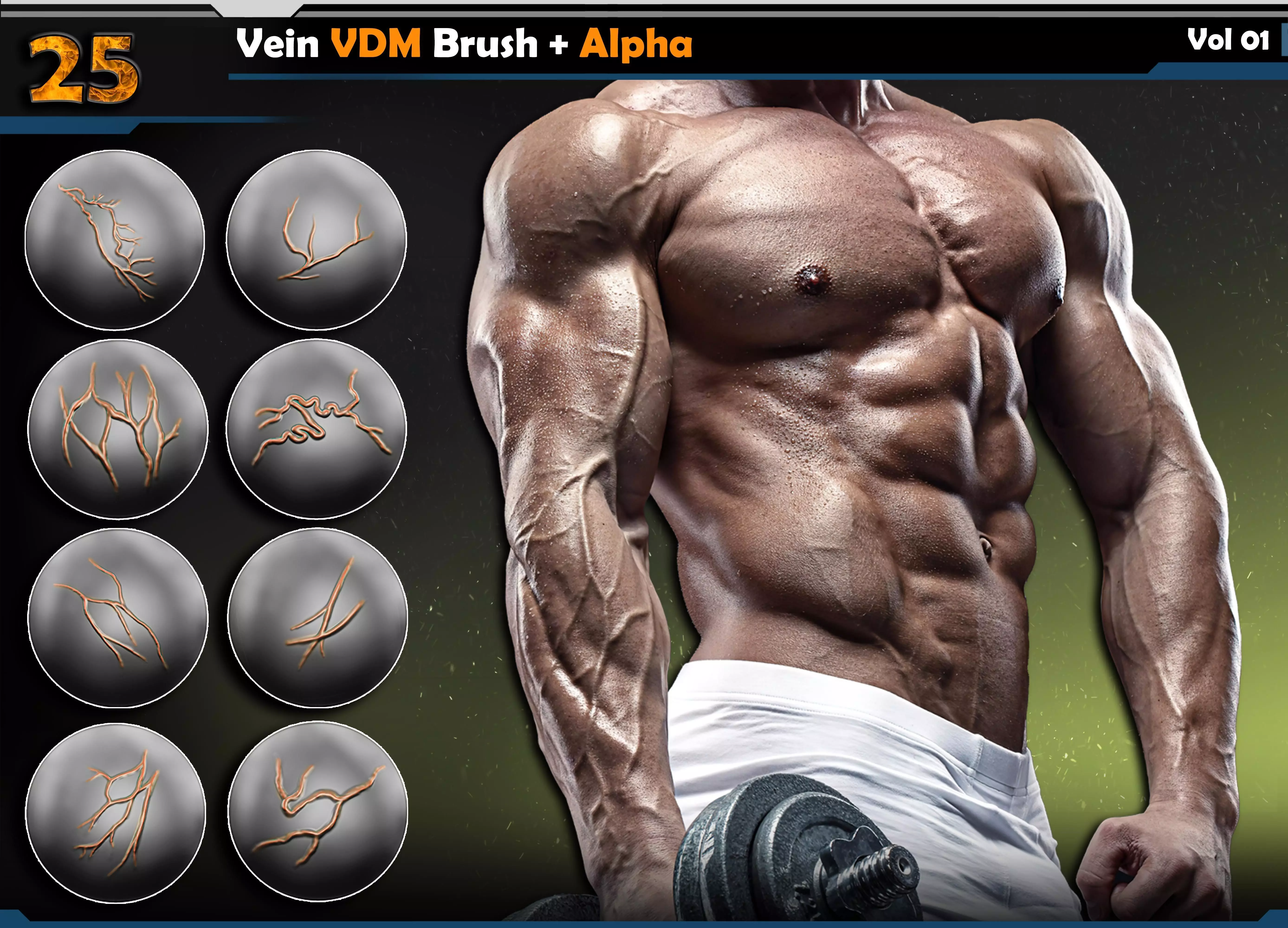 Vein VDM Brush Vol 01 3D model_0