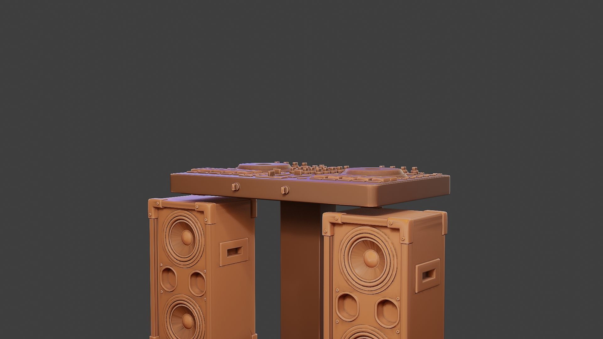 Speakers and mixing Desk for DJ 3D print model_27