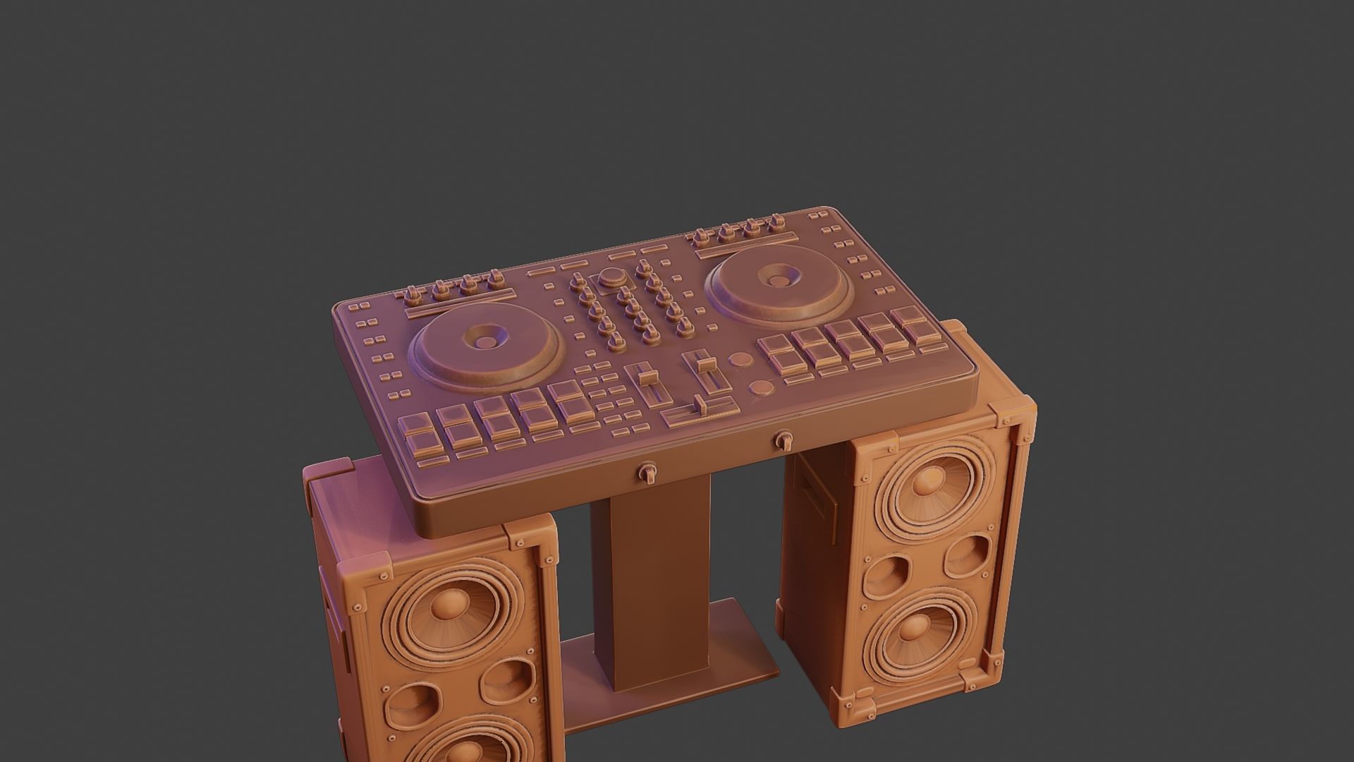 Speakers and mixing Desk for DJ 3D print model_19