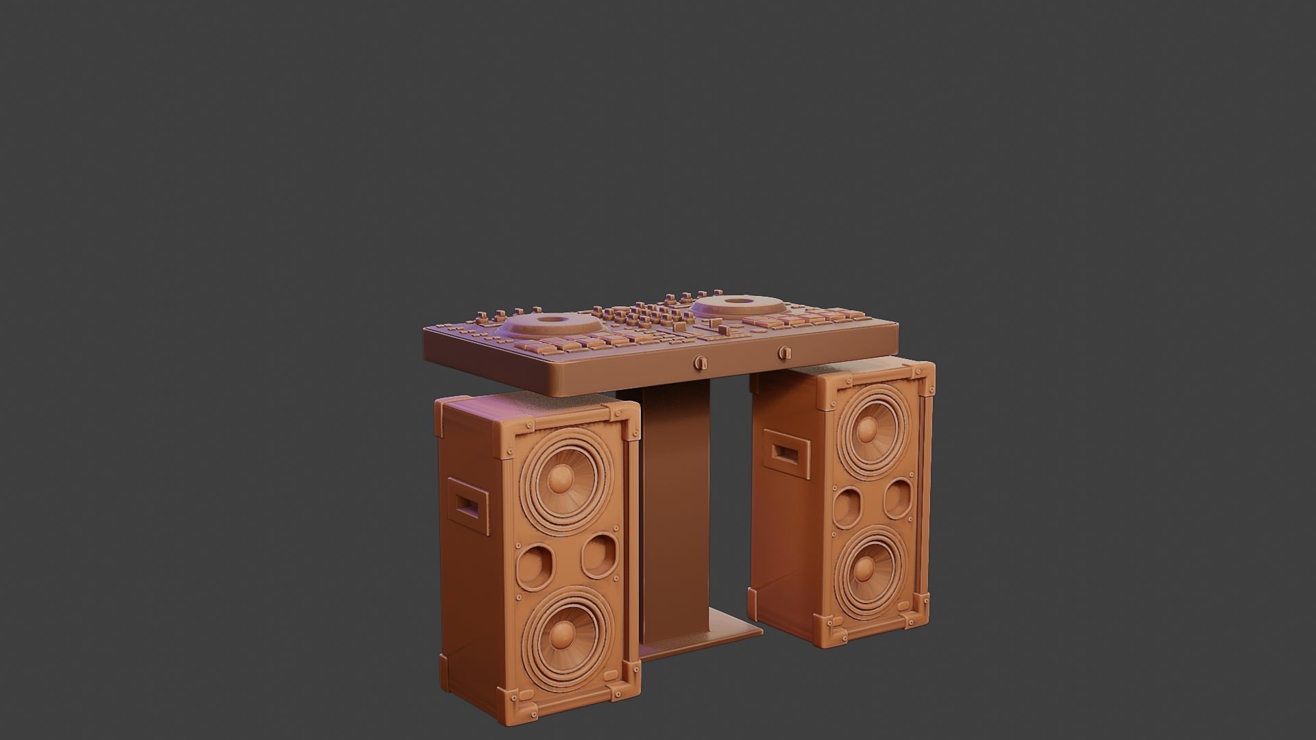 Speakers and mixing Desk for DJ 3D print model_10