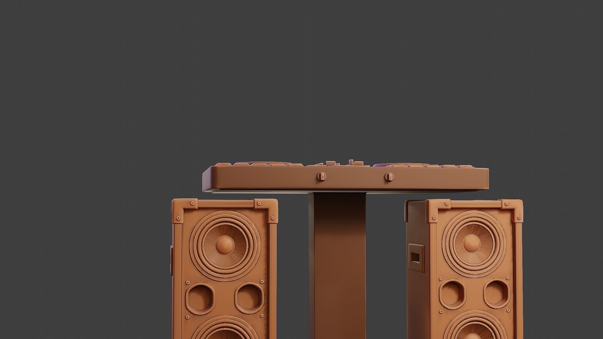 Speakers and mixing Desk for DJ 3D print model_28