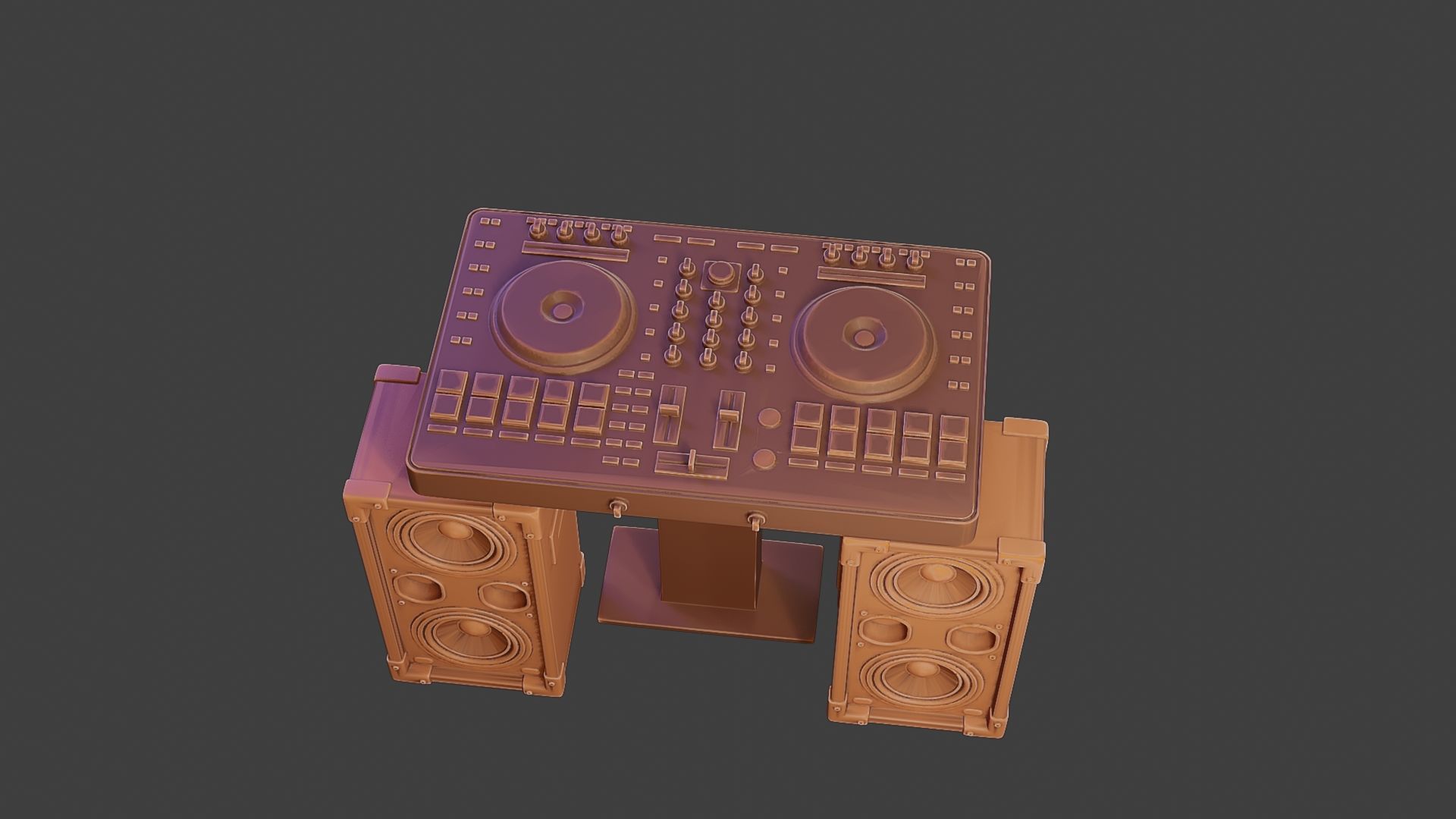 Speakers and mixing Desk for DJ 3D print model_14