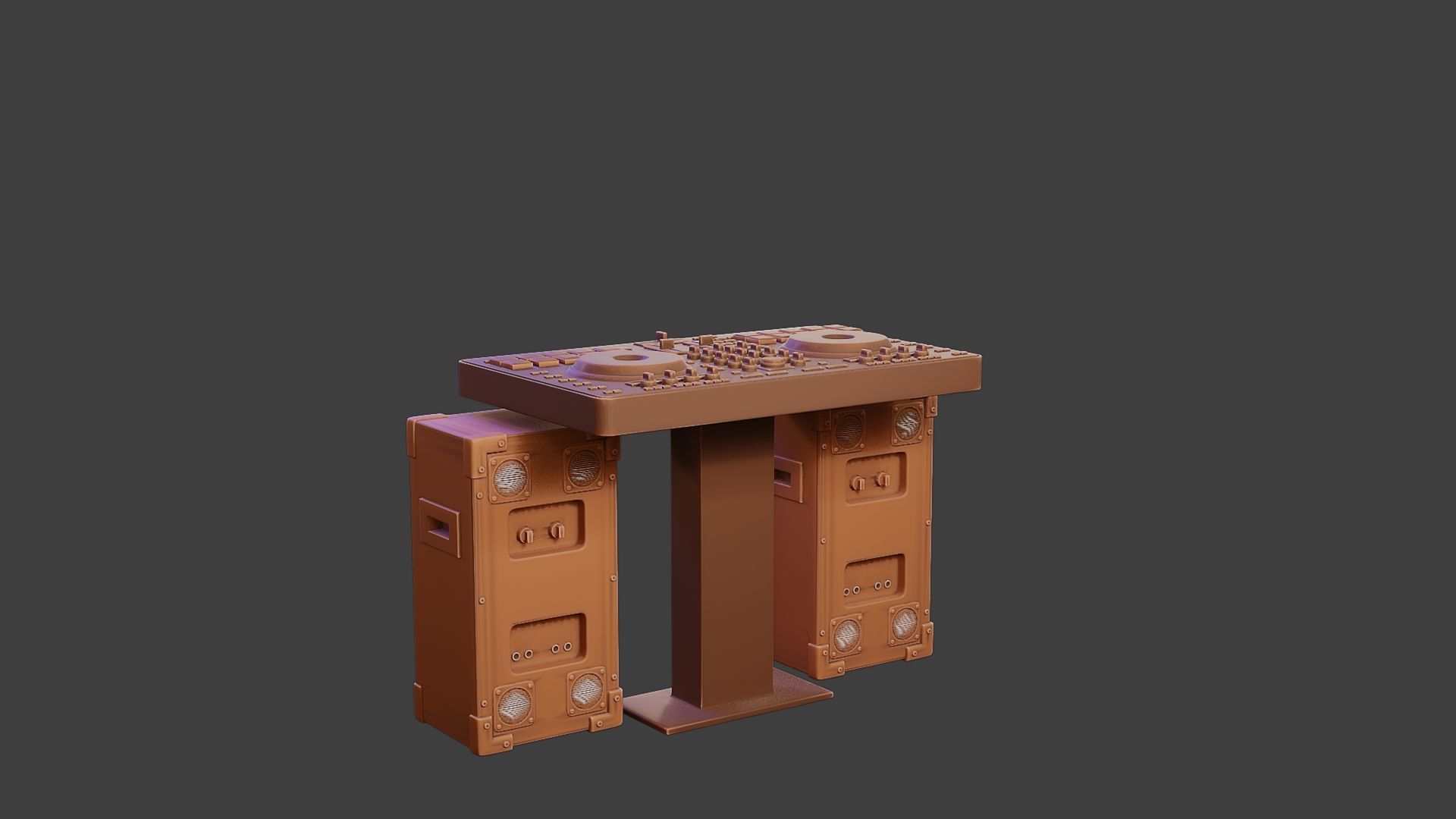 Speakers and mixing Desk for DJ 3D print model_5