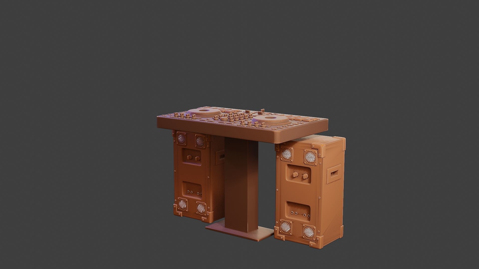 Speakers and mixing Desk for DJ 3D print model_7