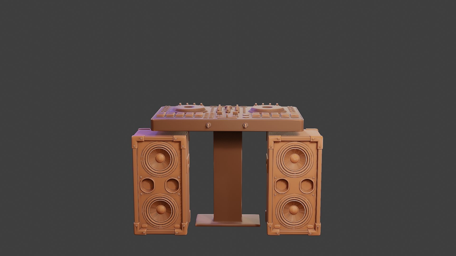 Speakers and mixing Desk for DJ 3D print model_1