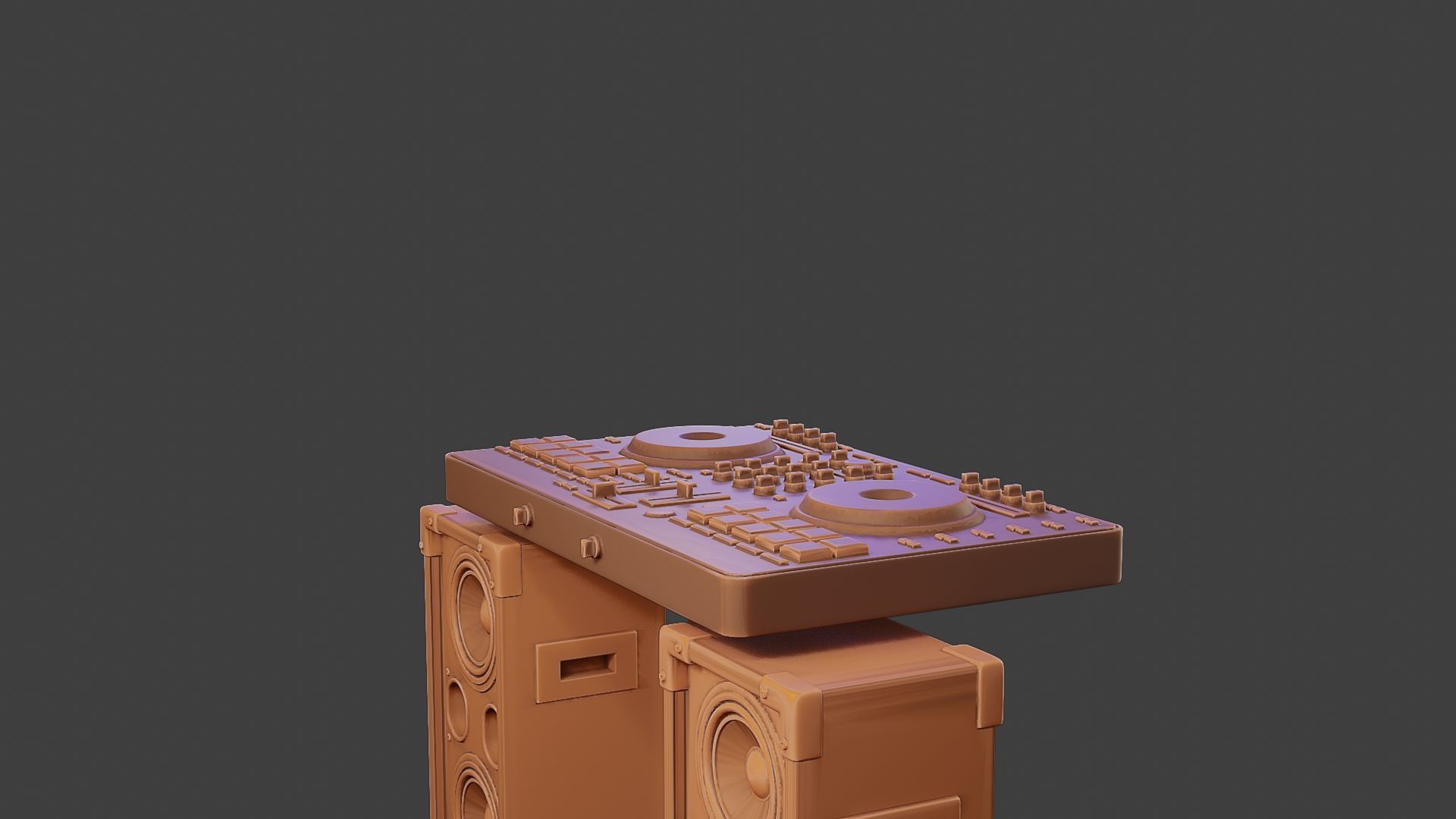 Speakers and mixing Desk for DJ 3D print model_18