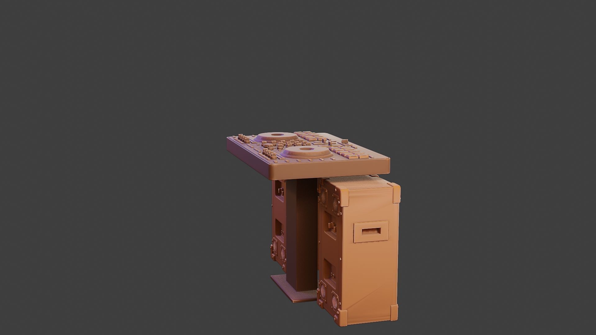 Speakers and mixing Desk for DJ 3D print model_8