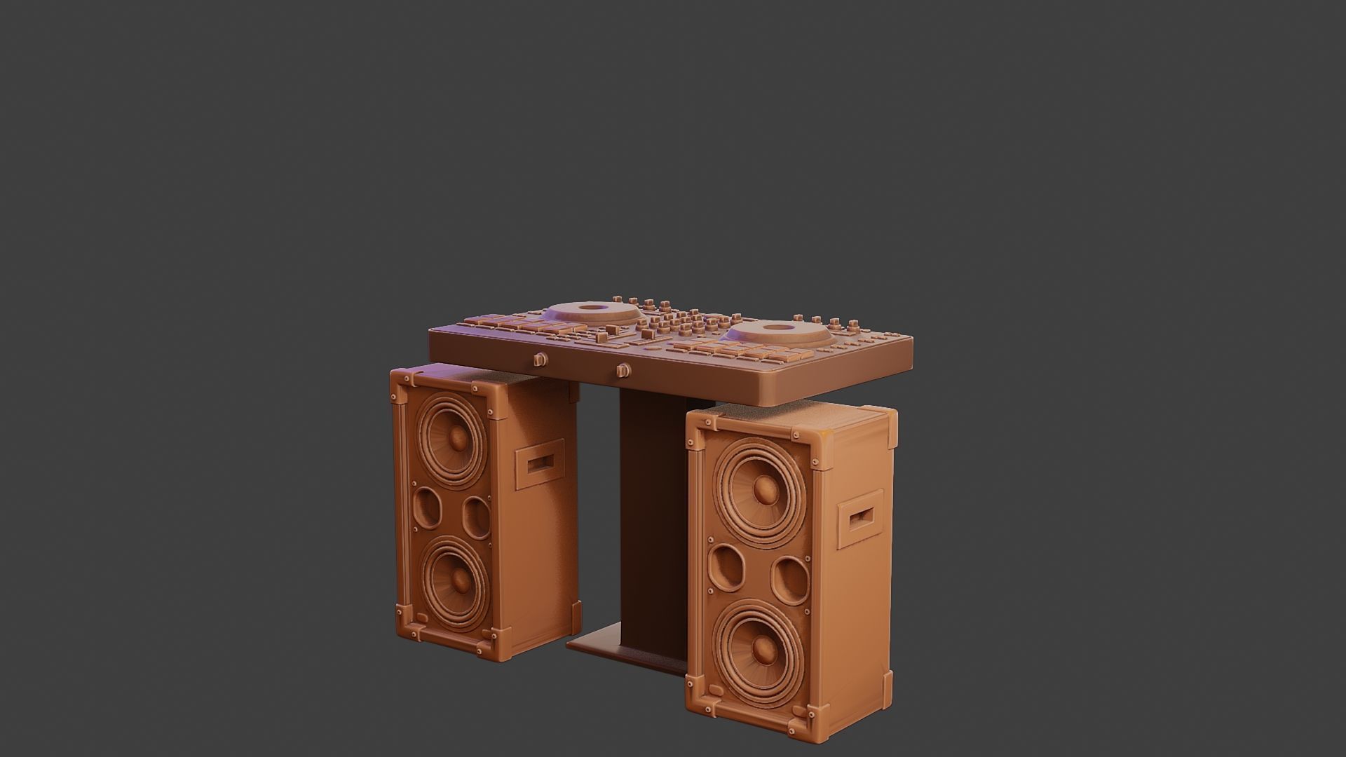 Speakers and mixing Desk for DJ 3D print model_2