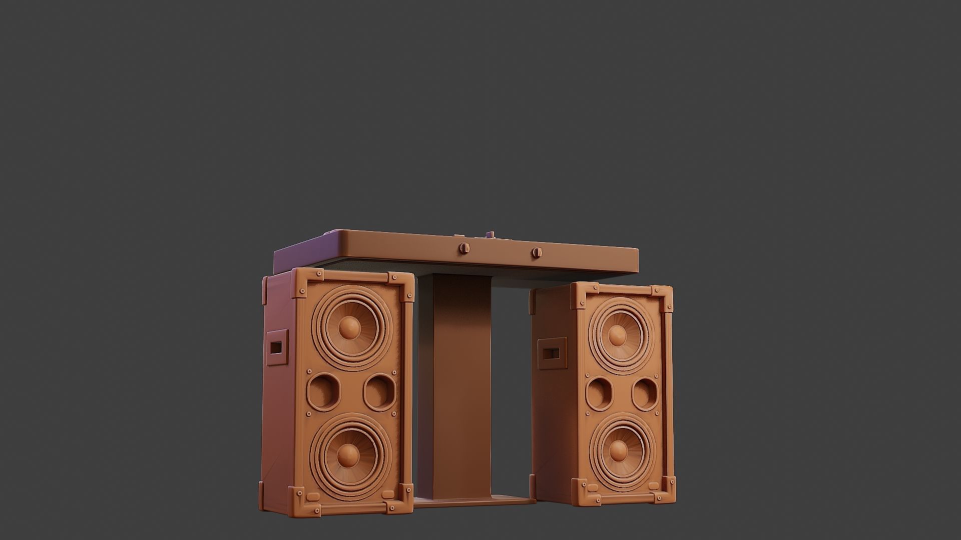 Speakers and mixing Desk for DJ 3D print model_13