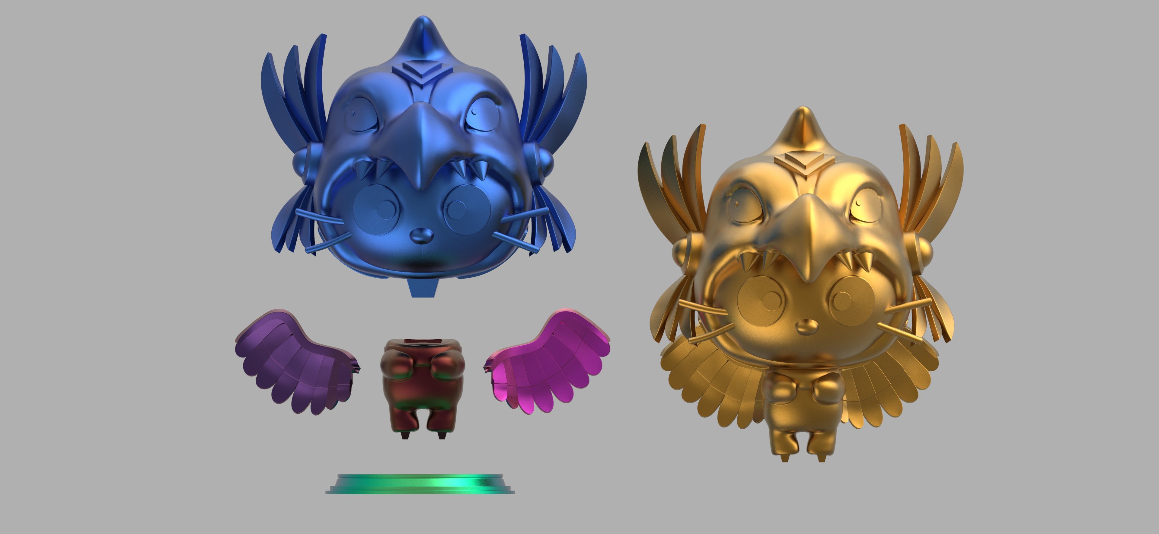 CHOCOCAT - WINGED DRAGON OF RA 3D print model_3