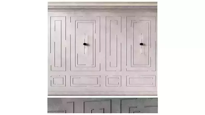 Wall decoration kit with thin moldings