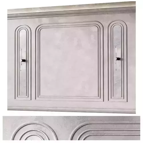 Wall decor kit with moldings Half-round stucco arches