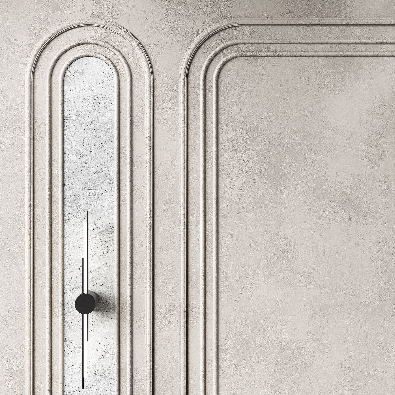 Wall decor kit with moldings Half-round stucco arches 3D model_4