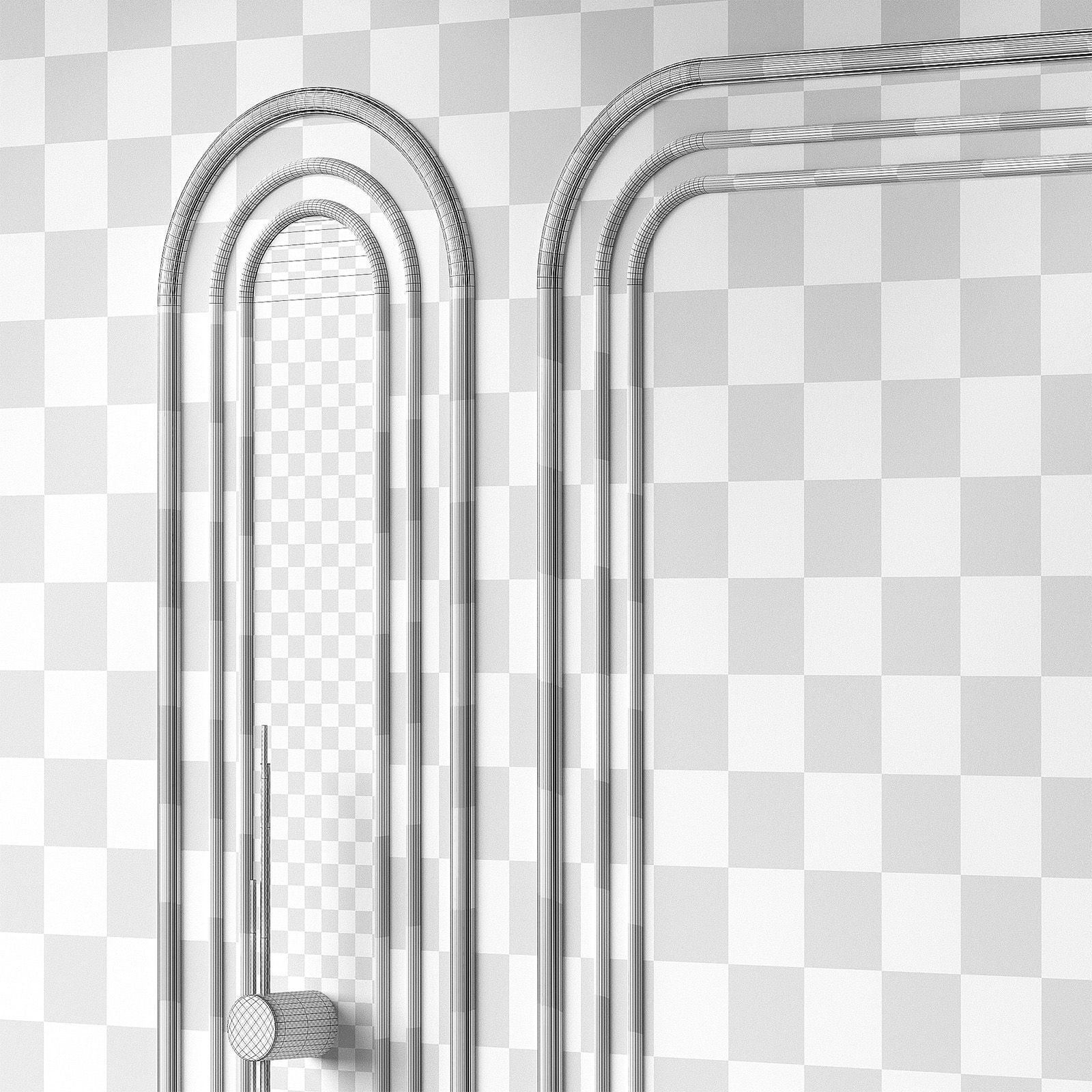 Wall decor kit with moldings Half-round stucco arches 3D model_5