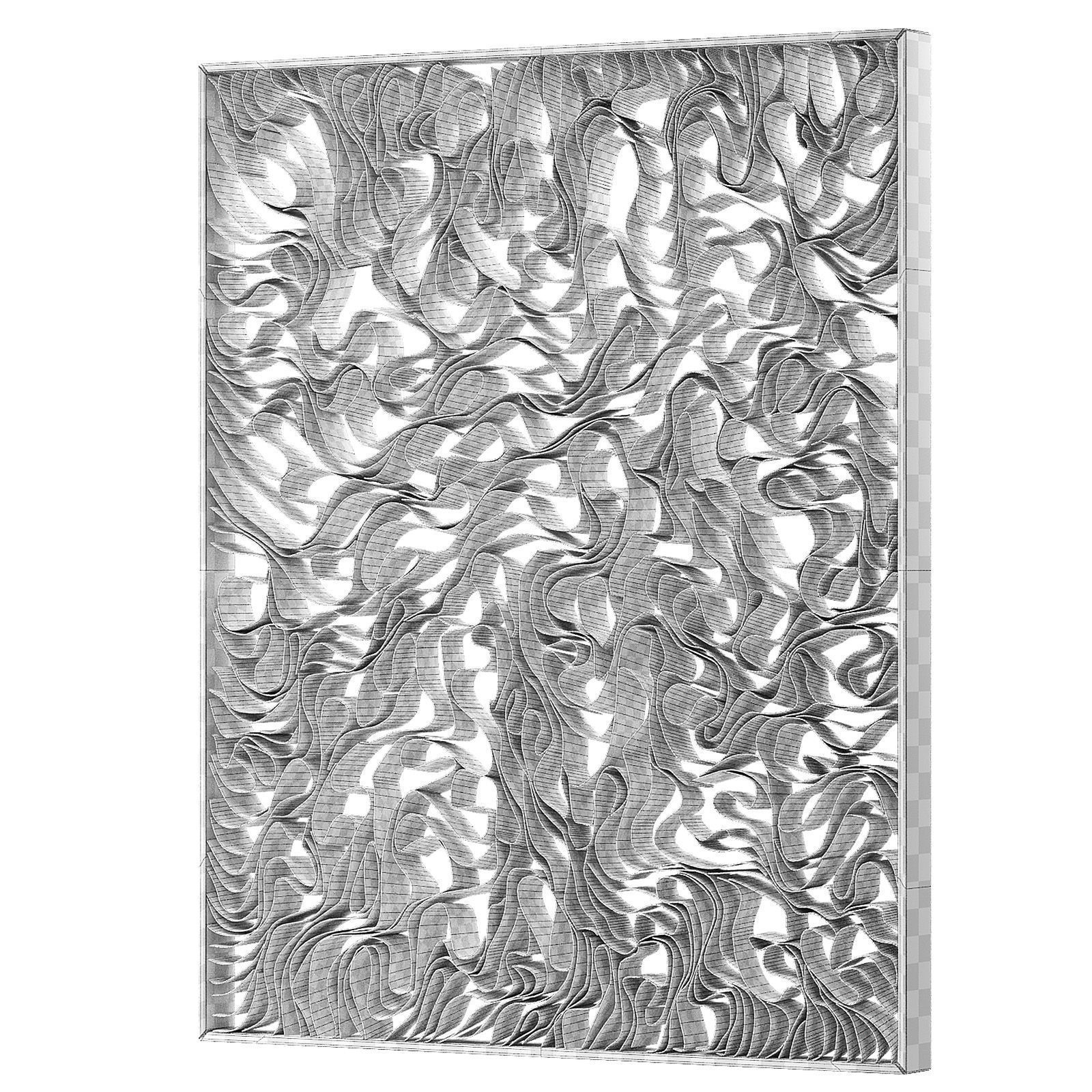 Wall art Parer porcelain sculptures Minimal modern art 3D model_6