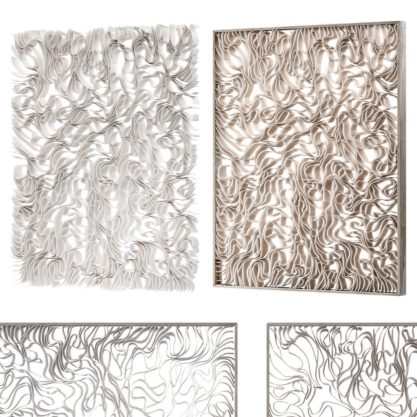 Wall art Parer porcelain sculptures Minimal modern art 3D model_5