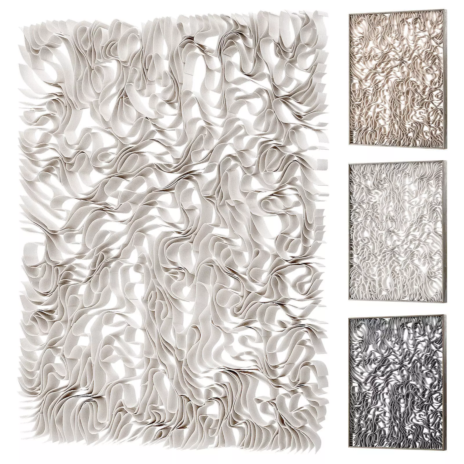 Wall art Parer porcelain sculptures Minimal modern art 3D model_0