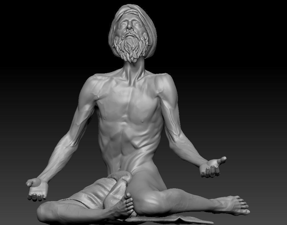  A poor elderly man - printable 3D print model_2