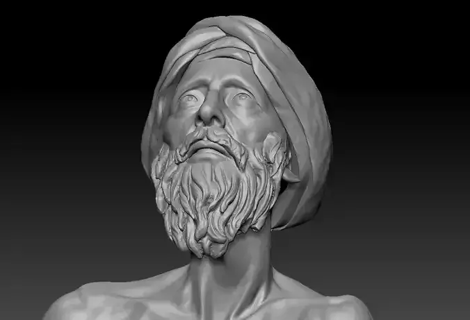  A poor elderly man - printable 3D print model
