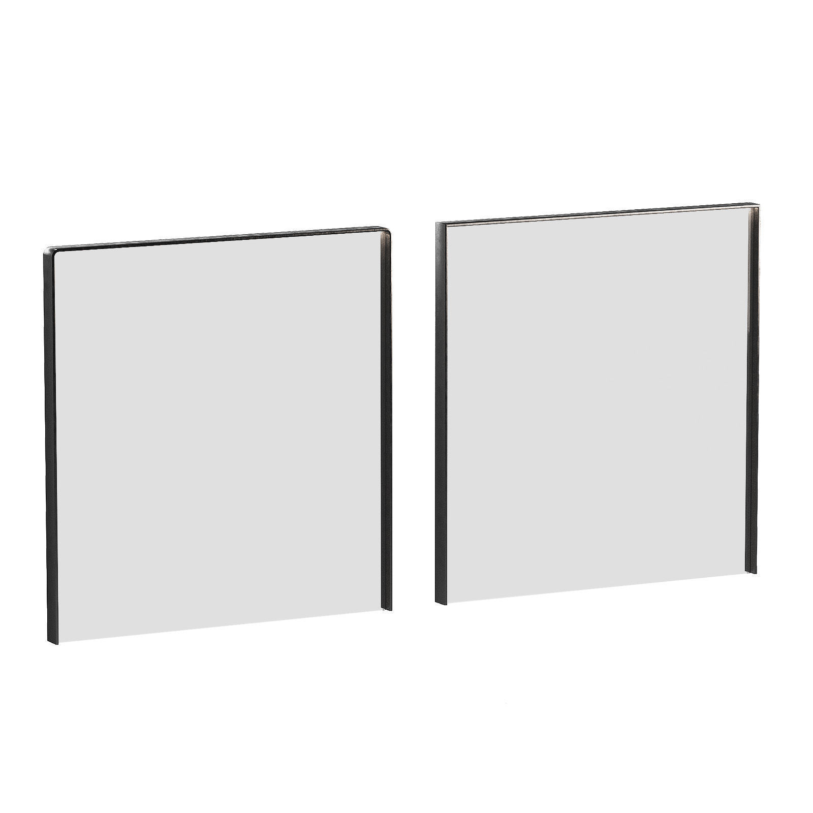 Stairs Modular kit 2 Wooden steps metal railings 2 color options 3D model_2