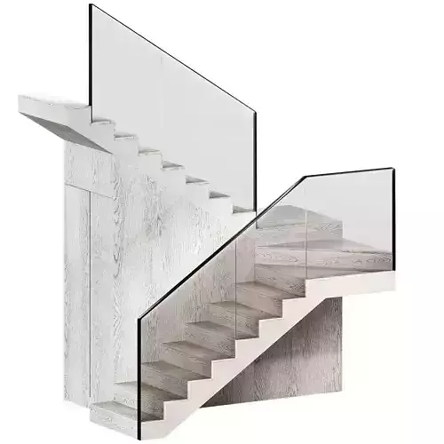 Stairs Modular kit 2 Wooden steps metal railings 2 color options