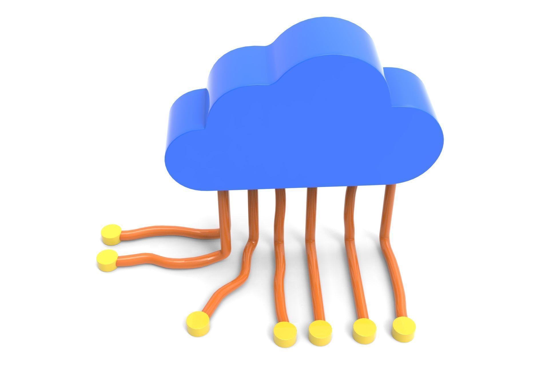 Cloud Network 3D Icon Model  Low-poly 3D model_5