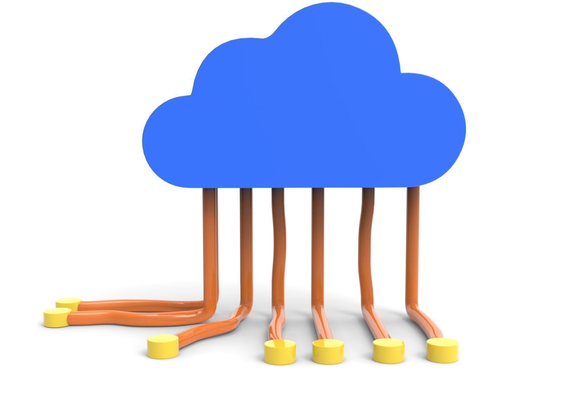 Cloud Network 3D Icon Model  Low-poly 3D model_2